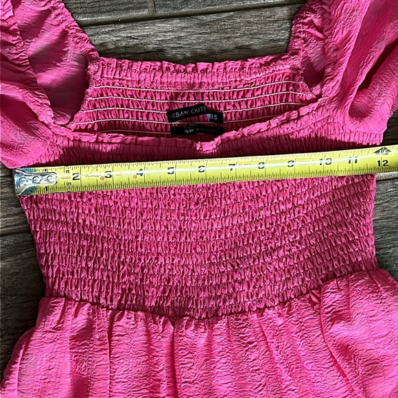 Urban Outfitters Pink Smock Long Sleeve Mini Dress - Picture 4 of 8